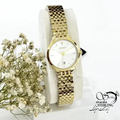 ساعت برند CITIZEN بند استیل طلایی کد 19966