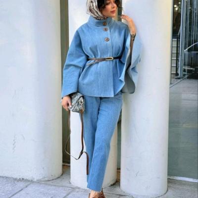 پانچو زنانه جین مدل تنسل