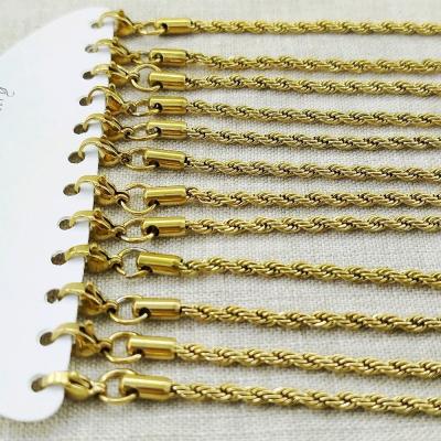 زنجیر استیل طنابی طلایی رنگ ثابت ( دستبند)