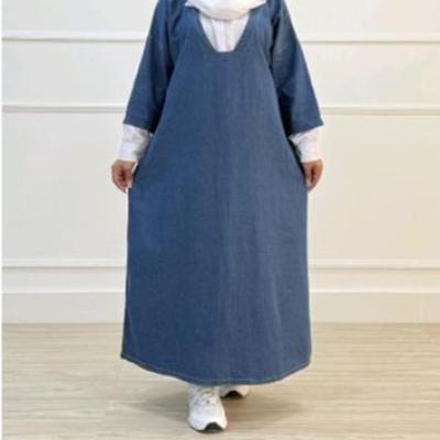 پیراهن زنانه جین مدل پیراهن جین یقه سفید کد محصول 1409