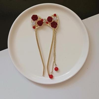 کانزاشی طرح گل مخملی آویزدار طلایی فلزی آبکاری شده