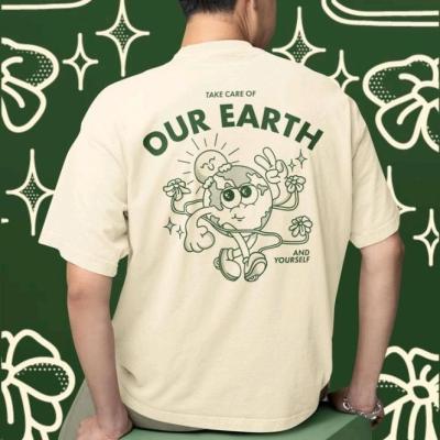 تیشرت لانگ طرح زمین زیبا