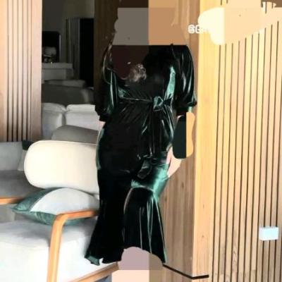 پیراهن مهمانی زنانه مخمل شانل مدل بهار