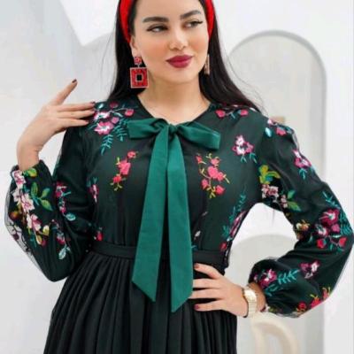 پیراهن مهمانی زنانه تور آسترپانورما وتورگلدوزی وارداتی مدل فرشته یلدایی