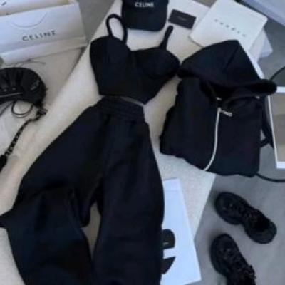 ست سه تیکه سویشرت شلوار تاپ کاپدار