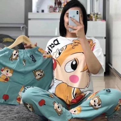 ست بلوز و شلوار و شورتک سه تکه کره ای سنجاب مهربان کد 091