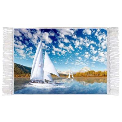 تابلو فرش ماشینی طرح دریاچه