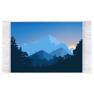 تابلو فرش ماشینی طرح کوهستان
