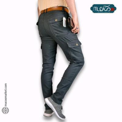 شلوار شش جیب کلاسیک یشمی ،کمر کش، کارگو حرفه ای