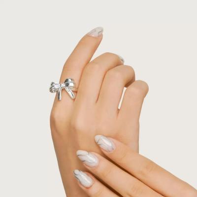 انگشتر رادیوم طرح پاپیون نقره ای کد 2-154194