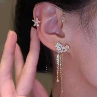 گوشواره مدل ایرکاف طرح گل طلایی کد6