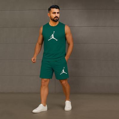 ست رکابی شلوارک مردانه اسپرت جردن رنگ سبز