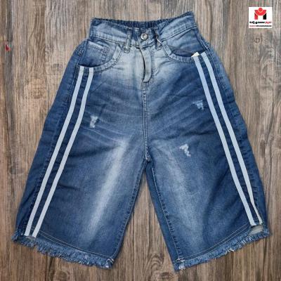 شلوارک لی دخترانه نوار بغل 75-100