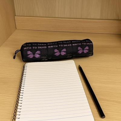 جامدادی مخملی دخترونه مدرسه مدل پروانه بنفش