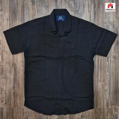 پیراهن آستین کوتاه مردانه مشکی M-2XL اندامی