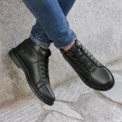 نیم بوت مردانه بندی مدل شیک گام رنگ مشکی-155710