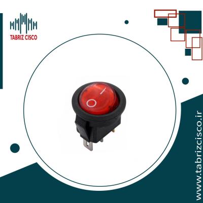 کلید راکر دوحالته گرد کوچک چراغدار سه پین 14x12mm کلید راکر دوحالته گرد کوچک چراغدار سه پین 14x12mm