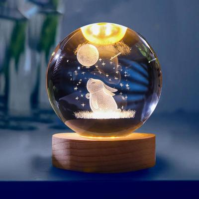 گوی کریستالی طرح خرگوش وماه قطر 6