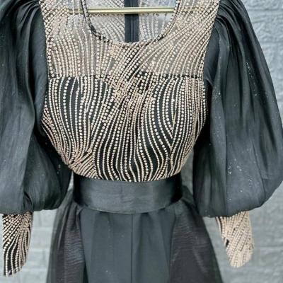 پیراهن شب زنانه کرپ مدل اورال گیتی