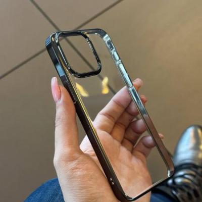 قاب شفاف دور رنگی براق طلقی - مشکی