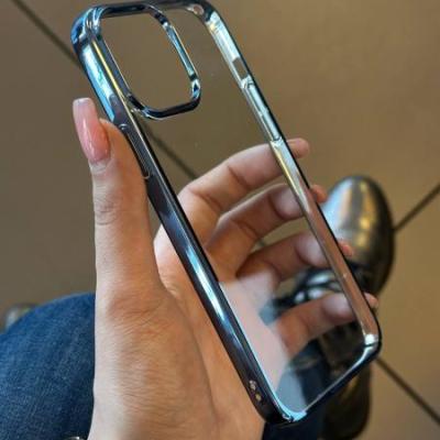 قاب شفاف دور رنگی براق طلقی - آبی