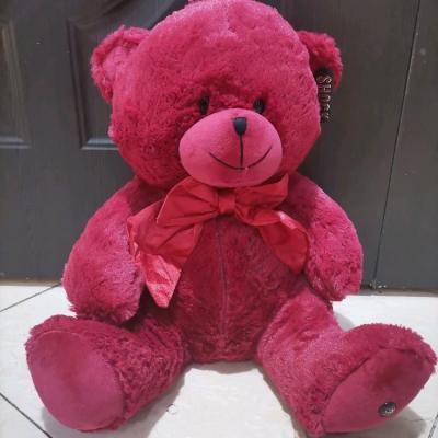 عروسک خرس نشسته خارجی رنگ سرخابی قد40سانت