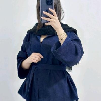 پاییزه مانتو مخمل کبریتی ریز