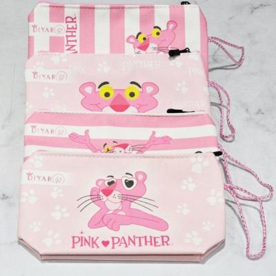 کیف آرایشی قایقی چاپی پلنگ صورتی