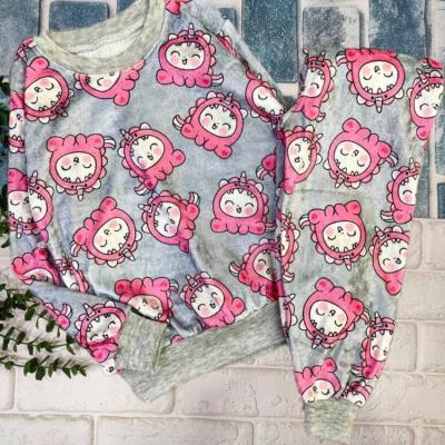 بلوز و شلوار مخمل طرح تکشاخ دخترانه