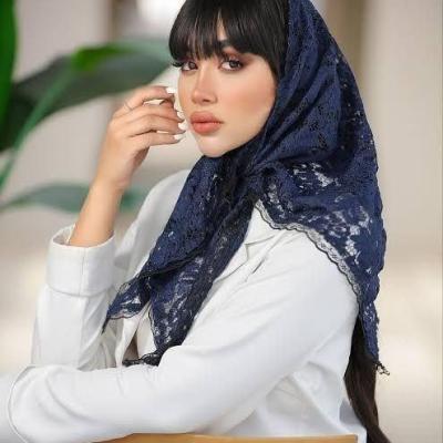 روسری مینی اسکارف سه گوش گیپور دور دانتل