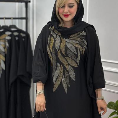 مانتو عبایی نگینی برگی