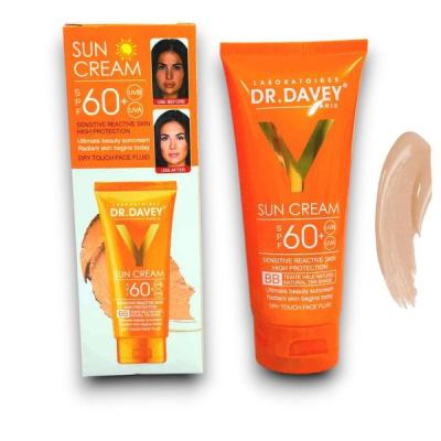 ضد آفتاب رنگی دکتر دیوی SPF 60 مناسب پوست خشک و روشن کننده (BB کرم)