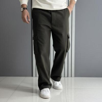 شلوار کارگو بگ مردانه 5 جیب رنگ سبز تیره | جنس نیل