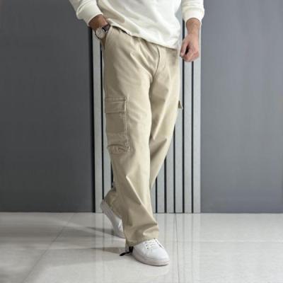 شلوار کارگو بگ مردانه 5 جیب رنگ کرمی | جنس نیل