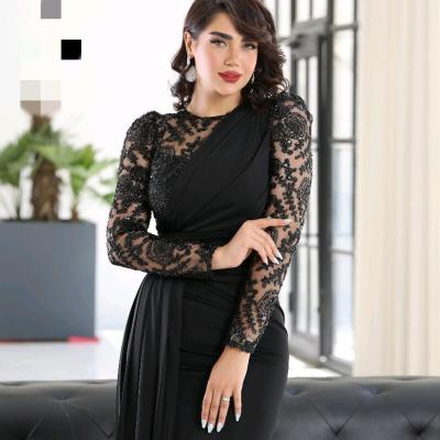 پیراهن مهمانی زنانه کرپ مدل دلا