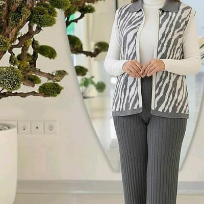 ست ژیله ( وست ) و شلوار بافت زبرا