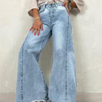 شلوار جین شافل بگ زنانه سایز بزرگ 44تا 52