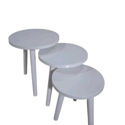 میز و استند سه تیکه چوبی سالنی رنگ سفید