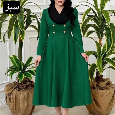 پیراهن روزمره زنانه کرپ مدل پیراهن بلند ماه تک جنس مازراتی10