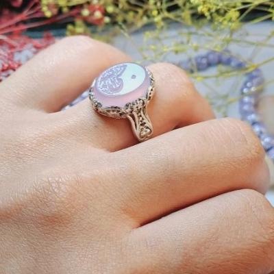 انگشتر نقره زنانه با حکاکی