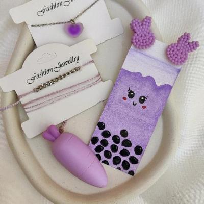 گردنبند قلب بنفش پک هدیه روز دختر