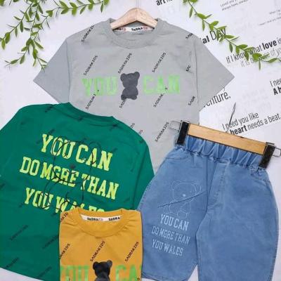 تیشرت شلوارک لی پسرانه تیشرت نخ پنبه ای شلوارک لی ست تابستونی