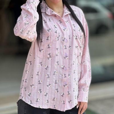 مانتو اسپرت زنانه نخی مدل مانتو شومیز اسپرت دخترانه طرح بابونه