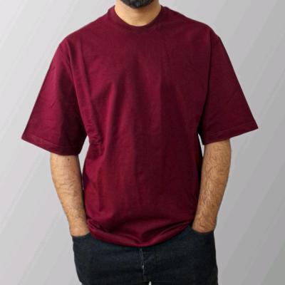 تیشرت دورس باکسی زرشکی