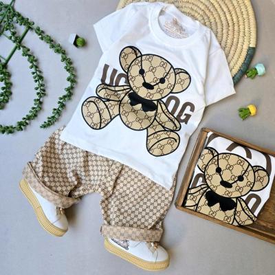 تیشرت و شلوارک اسپان پنبه خرسی چنل (قبل از ثبت سفارش موجودی بگیرید)