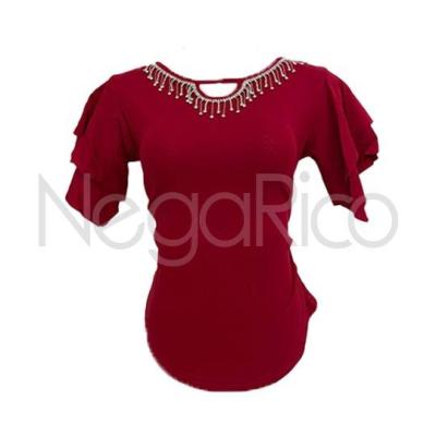 تی شرت مجلسی طرح یقه نگین