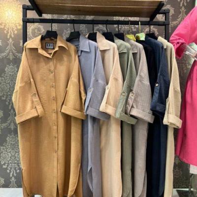 مانتو دانشجویی شانتون مزونی مدل قواره دار بلند