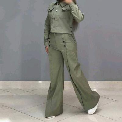 مانتو شلوار زنانه مدل ست دو تیکه کت و شلوار کتان گردیه