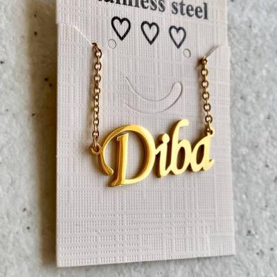 گردنبند اسم دیبا استیل طلایی