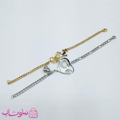 دستبند ست دختر و پسر مگنتی مدل قلب کد 1981